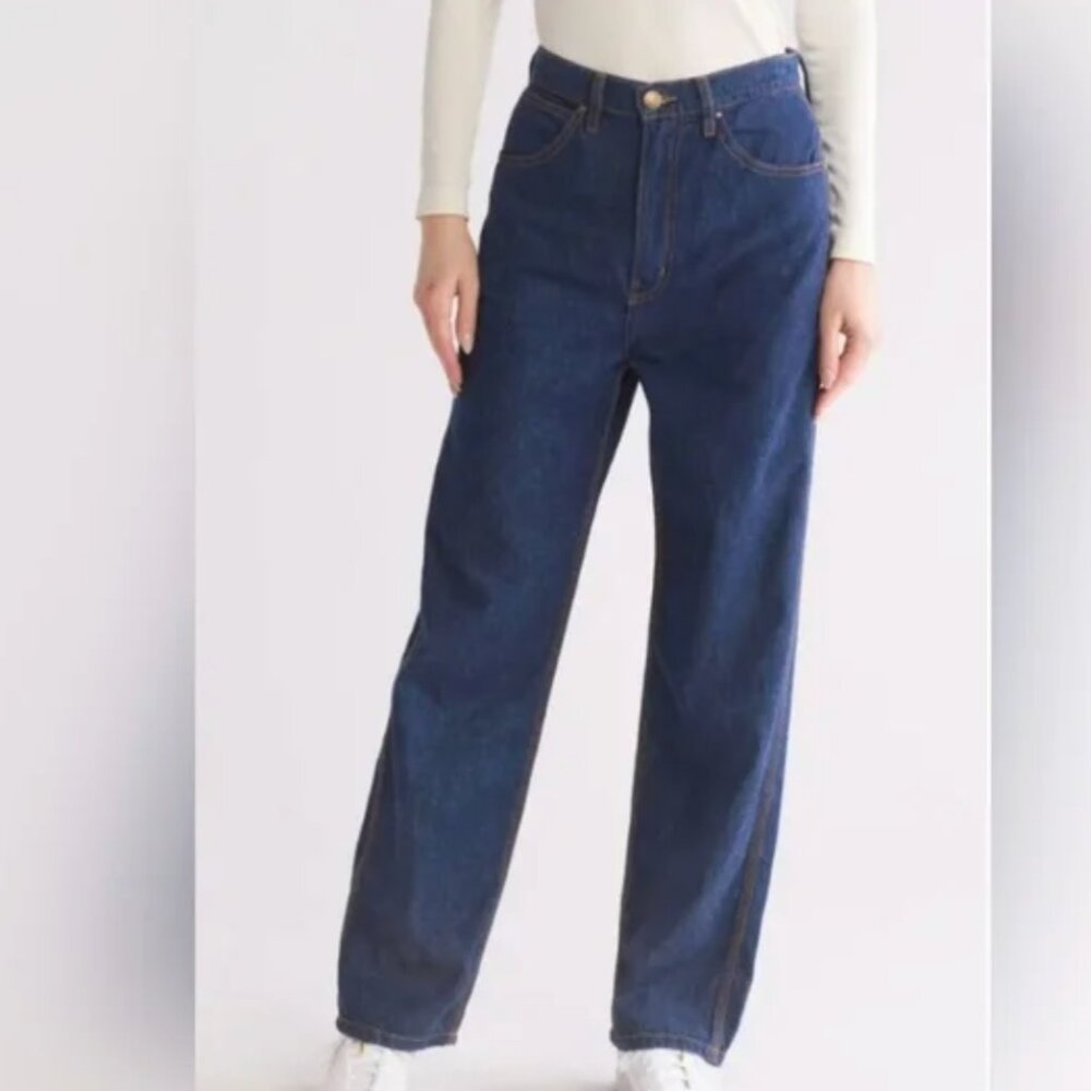 NWT The Great Miner Jeans  High Rise Relaxed Straight Dark Wash Denim Rinse Wash